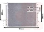 Van Wezel 82005310 Condensatore Climatizzatore Condensatore Climatizzatore Per Hyundai Santa FÉ Ii (Cm) +Essiccatore