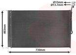 Van Wezel 74015703 Condensatore Climatizzatore Condensatore Climatizzatore Per Porsche Cayenne (92A) + Essiccatore