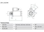 Bosch 0 986 025 890 Motorino Di Avviamento