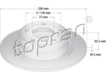 Topran 500 950 - Oe 3421 4 031 725 Disco Freno, Asse Posteriore Per Serie 3 (E92), Serie 3 (E90), Serie 1 (E87), Serie 1 (E81)