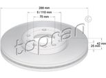 Topran 205 521 - Oe 05 69 056 Disco Freno, Asse Anteriore Per Vectra B (J96)