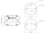 Febi Bilstein Soffietto Pneumatico Soffietto 109416 305 75 Mm 226 Mm 5,11 Kg