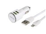 Caricabatterie 12/24V 2X Usb 3,4A + Cavo Da Usb A Lightning