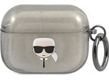 Karl Lagerfeld Klapukhgk Airpods Procover Czarny/Nero Glitter Karl's Head