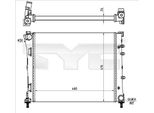 Tyc 709-0023-R - Radiatore Oe 51785398, Raffreddamento Motore Per Panda, 500 (312), Ka (RU8)