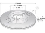 Topran 103 407 - Oe 841 615 301 Bremsscheibe, Vorderachse FüR Cordoba (6K), Ibiza (6K), Toledo I (1L2), Golf Iii (1H), Polo (6V), Vento (1H)