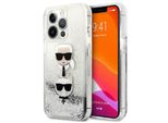 Karl Lagerfeld Klhcp13Xkicgls Custodia Rigida Per Iphone 13Pro Max 6,7 Srebrny/Argento Liquid Glitter Karl&Choupette Head