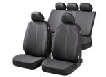Walser Coprisedili Auto Tratto Con Zip, Coprisedili ZIPP-IT Set Completo, 2 Coprisedili Anteriori, 1 Coprisedile Posteriore Nero 11854