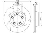 Hella 8DD 355 133-601 - Oe 298615602A Disco Freno Per Panamera (970), Panamera (971)