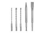 Ryobi RAKSP05 Set Di Punte E Scalpelli Sds-Plus 5 Pezzi A Punta E Scalpello Piatto 3 Punte Da Trapano