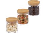 Relaxdays Set Di 3 Barattoli Con Coperchio 500 Ml