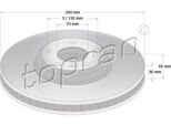 Topran 502 238 - Oe 3411 6 785 669 Disco Freno, Anteriore Sinistro Per Serie 5 (F10), Serie 5 Gt (F07), Serie 5 (F11), Serie 6 (F12), Serie 6 (F13), Serie 6 (F06), Serie 7 (F01)