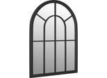 Vidaxl Specchio Da Giardino Nero 60X45 Cm In Ferro