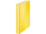 Leitz Wow Raccoglitore A Quattro Anelli A4, Interamente In Plastica, Dorso 4 Cm, Giallo