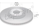 Topran 502 239 - Oe 3411 6 785 670 Disco Freno, Anteriore Destro Per Serie 5 (F10), Serie 5 Gt (F07), Serie 5 (F11), Serie 6 (F12), Serie 6 (F13), Serie 6 (F06), Serie 7 (F01)