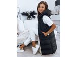 Dstreet Gilet Trapuntato Con Cappuccio Lungo Da Donna Mariet Nero M