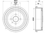 Hella 8DT 355 303-451 - Oe 90077721 Tamburo Del Freno Per Combo (71)