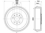 Hella 8DT 355 303-341 - Oe 51864509 Tamburo Del Freno Per Doblo, Combo (X12), Combo Tour (X12)