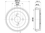 Hella 8DT 355 303-021 - Oe 4243174010 Tamburo Del Freno Per Iq (J1)