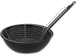 Padella Con Cestello Vaello In Acciaio Smaltato Nero (Ø 24 Cm)