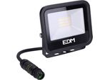 Faretto Led 20W 1520Lm 6400K Luce Fredda Serie Nera 12,4X10,6X2,8Cm Edm