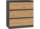 Cassettiera A Cassetti Stretta Taavi - Rovere Artisan / Antracite