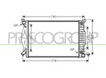 Prasco AD020R009 - Oe 8E0121251K Radiatore, Raffreddamento Motore Per A4 (8E), A4 (8H), Superb I (3U)