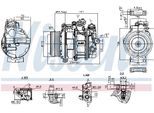 Nissens 890749 7SAS17C Climatizzatore Compressore Climatizzatore Pag 46 Yf R134A Adatto Per MERCEDES-BENZ Classe C Station Wagon (S205) Classe C Berlina (W205) Glc
