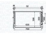 Magneti Marelli 350213157600 - Oe 8D0121251BC Radiatore, Raffreddamento Motore Per A6 (4B), A4 (8D), Superb I (3U), Passat (3B)