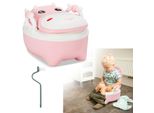 Vasino E Wc Per Bambini Yakimz, Vasino Per Bambini Con Funzione Wc, Sedile Per Wc Per Bambini E Trainer Con Maniglie E Design Antiscivolo Rose