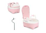 Vasino E Wc Per Bambini Tolletour, Vasino Per Bambini Con Funzione Wc, Sedile Per Wc Per Bambini E Trainer Con Maniglie E Design Antiscivolo Rose