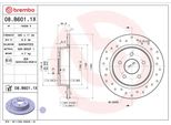 Disco Freno Brembo 08.B601.1X Per Ford Kuga Mk2 (DM2) Transit Connect Estate