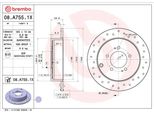 Brembo 08.A755.1X - Disco Freno Oe 1611500480 Per 4007 (Vu, Vv), C-Crosser (Vu, Vv)