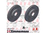 2X Disco Freno Zimmermann 400.3693.53 Adatto A MERCEDES-BENZ Classe A (W176)