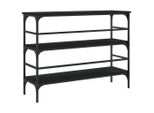 Tavolo Consolle Nero 100X32X75 Cm In Materiale Ligneo