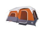 Vidaxl Tenda Familiare Con Led 9 Persone Grigio Chiaro Arancione Sgancio Rapido