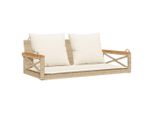 Vidaxl Panca Sospesa Con Cuscini Beige 109X62X40 Cm Poly Rattan