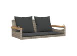Panca Sospesa Con Cuscini Grigio 109X62X40 Cm Poly Rattan