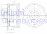 2X Tamburo Freno Delphi BF153 Per Fiat Ducato (250_ 290_)