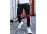 Pantaloni Da Uomo In Felpa Con Polsini A Coste Nero L
