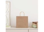 Vidaxl Sacchetti Di Carta 250 Pezzi Con Manici Marrone 26X17X25 Cm