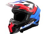 LS2 MX703 X-Force Galuo Carbon Casco Da Motocross, Bianco/Rosso/Blu, 2XL (63/64)