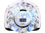 268W Nail Dryer Led Uv Lamp Professional Light Curing Device Nail Polish Dryer Gel Dryer With 4 Timer De, Silver