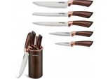 Set Di Coltelli Da Cucina 6 Pezzi, Con Ceppo Premium