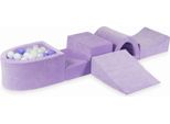 Parco Giochi In Schiuma Con Ponte E Piscina Micro Velvet Soft Purple + 100 Palline: Bianco, Madreperla, Erica