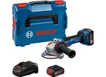 Smerigliatrice Angolare A Batteria Bosch Professional 18V System Gws 18V-11 S (Diametro Disco De 125 Mm, Incl. 2 Batterie Gba 5,0Ah, Caricabatterie Gal 1880, L-BOXX)