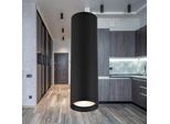 Led Spot A Soffitto Luce Di Superficie Slim Nero GU10 Ø 5,5 Cm Altezza 20Cm Corridoio Bancone Cucina Presa GU10 Senza Luminaire