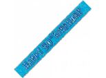 Unique Party - Bandiera "Buon 50° Compleanno"", Foil SG39134 (Taglia Unica) (Blu Glitter)"