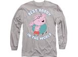 Peppa Pig - Maglietta "Best Daddy In The World"" Per Uomo/Donna Unisex, Screziata, Manica Lunga TV23920 (L) (Grigio Screziato)"