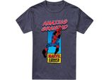 Marvel Comics - Maglietta "Amazing Grandad"" Da Uomo, Screziata TV23900 (M) (Blu Navy Screziato)"